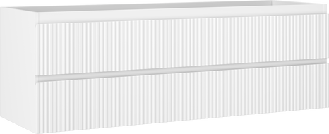 Mexen Rivel meuble de salle de bain sous lavabo 140 cm, 2 tiroirs, rainuré, blanc mat - 91A20-14047-2-BFF01