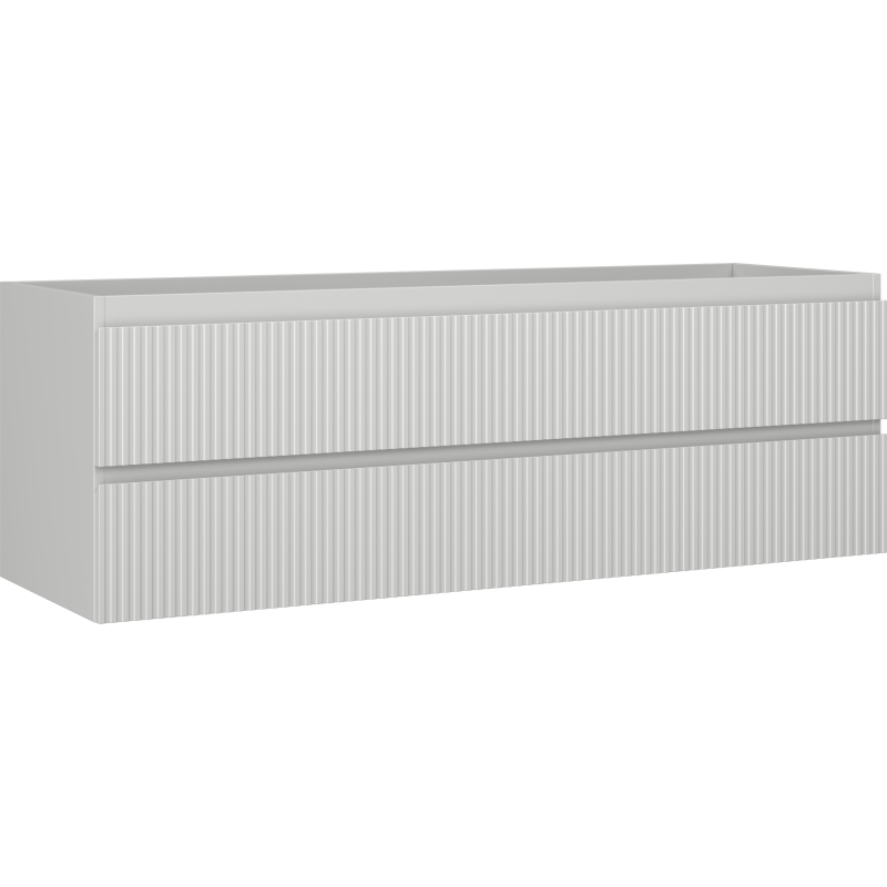 Mexen Rivel meuble de salle de bains sous vasque 140 cm, 2 tiroirs, rainuré, gris mat - 91A20-14047-2-BFF62