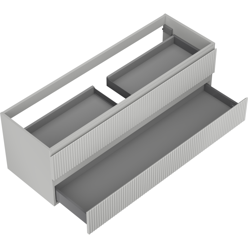 Mexen Rivel meuble de salle de bains sous vasque 140 cm, 2 tiroirs, rainuré, gris mat - 91A20-14047-2-BFF62