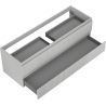 Mexen Rivel meuble de salle de bain sous lavabo 140 cm, 2 tiroirs, rainuré, gris mat - 91A20-14047-2-BFF62