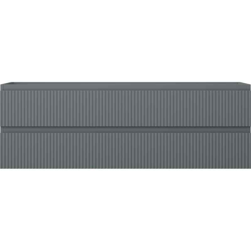 Mexen Rivel meuble de salle de bains sous lavabo 140 cm, 2 tiroirs, rainuré, graphite mat - 91A20-14047-2-BFF66