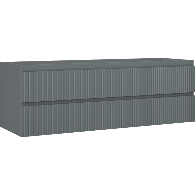 Mexen Rivel meuble de salle de bain sous lavabo 140 cm, 2 tiroirs, rainuré, graphite mat - 91A20-14047-2-BFF66
