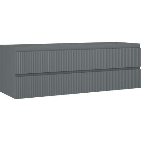 Mexen Rivel meuble de salle de bains sous lavabo 140 cm, 2 tiroirs, rainuré, graphite mat - 91A20-14047-2-BFF66