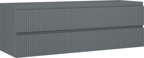 Mexen Rivel meuble de salle de bain sous lavabo 140 cm, 2 tiroirs, rainuré, graphite mat - 91A20-14047-2-BFF66