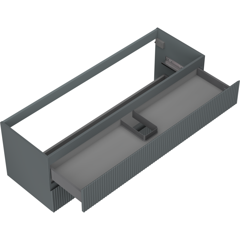 Mexen Rivel meuble de salle de bains sous lavabo 140 cm, 2 tiroirs, rainuré, graphite mat - 91A20-14047-2-BFF66