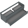 Mexen Rivel meuble de salle de bain sous lavabo 140 cm, 2 tiroirs, rainuré, graphite mat - 91A20-14047-2-BFF66