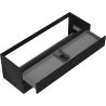 Mexen Rivel meuble de salle de bain sous-lavabo 140 cm, 2 tiroirs, rainuré, noir mat - 91A20-14047-2-BFF71