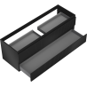 Mexen Rivel meuble de salle de bain sous-lavabo 140 cm, 2 tiroirs, rainuré, noir mat - 91A20-14047-2-BFF71