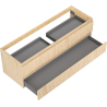 Mexen Rivel meuble de salle de bains sous lavabo 140 cm, 2 tiroirs, rainuré, chêne - 91A20-14047-2-BFF81