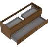 Mexen Rivel meuble de salle de bains sous lavabo 140 cm, 2 tiroirs, rainuré, noyer - 91A20-14047-2-BFF86