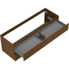 Mexen Rivel meuble de salle de bains sous lavabo 140 cm, 2 tiroirs, rainuré, noyer - 91A20-14047-2-BFF86