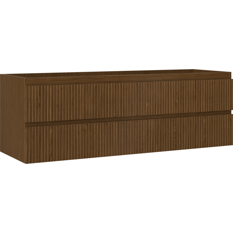 Mexen Rivel meuble de salle de bains sous lavabo 140 cm, 2 tiroirs, rainuré, noyer - 91A20-14047-2-BFF86