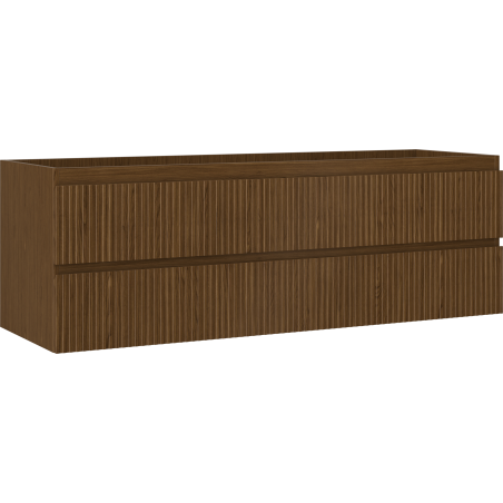 Mexen Rivel meuble de salle de bains sous lavabo 140 cm, 2 tiroirs, rainuré, noyer - 91A20-14047-2-BFF86