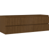Mexen Rivel meuble de salle de bains sous lavabo 140 cm, 2 tiroirs, rainuré, noyer - 91A20-14047-2-BFF86