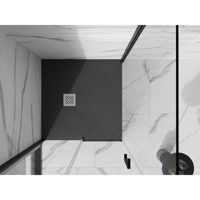 Mexen Stone+ receveur de douche carré en composite 100 x 100 cm, anthracite - 44711010