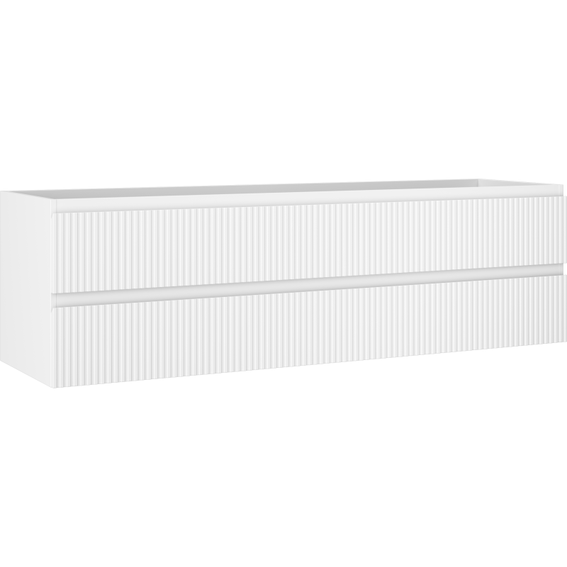 Mexen Rivel meuble de salle de bains sous lavabo 160 cm, 2 tiroirs, rainuré, blanc mat - 91A20-16047-2-BFF01