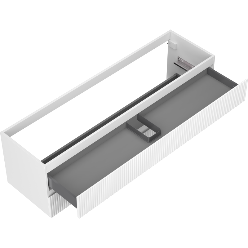 Mexen Rivel meuble de salle de bains sous lavabo 160 cm, 2 tiroirs, rainuré, blanc mat - 91A20-16047-2-BFF01