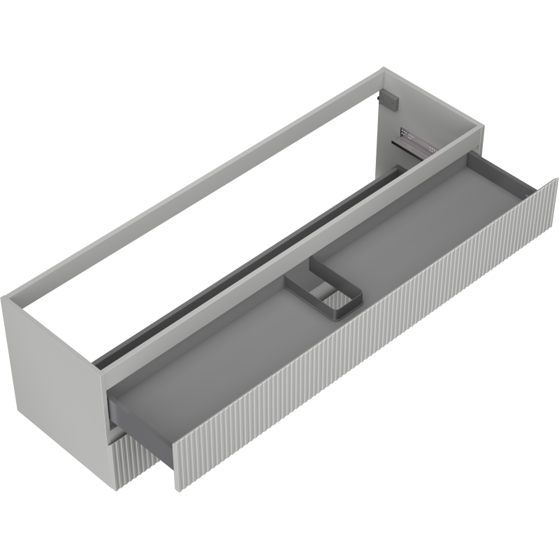 Mexen Rivel meuble de salle de bains sous-lavabo 160 cm, 2 tiroirs, rainuré, gris mat - 91A20-16047-2-BFF62