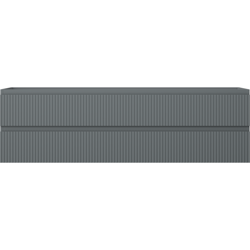 Mexen Rivel meuble de salle de bains sous lavabo 160 cm, 2 tiroirs, rainuré, graphite mat - 91A20-16047-2-BFF66