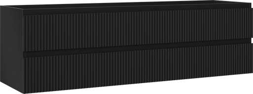 Mexen Rivel meuble de salle de bain sous-vasque 160 cm, 2 tiroirs, rainuré, noir mat - 91A20-16047-2-BFF71