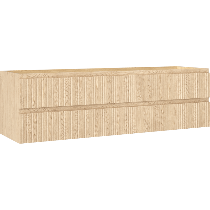 Mexen Rivel armoire de salle de bain sous lavabo 160 cm, 2 tiroirs, rainurée, chêne - 91A20-16047-2-BFF81