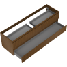 Mexen Rivel meuble de salle de bain sous-lavabo 160 cm, 2 tiroirs, rainuré, noyer - 91A20-16047-2-BFF86