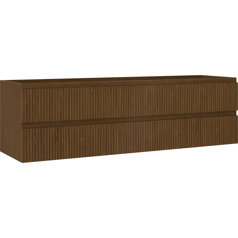Mexen Rivel meuble de salle de bain sous-lavabo 160 cm, 2 tiroirs, rainuré, noyer - 91A20-16047-2-BFF86
