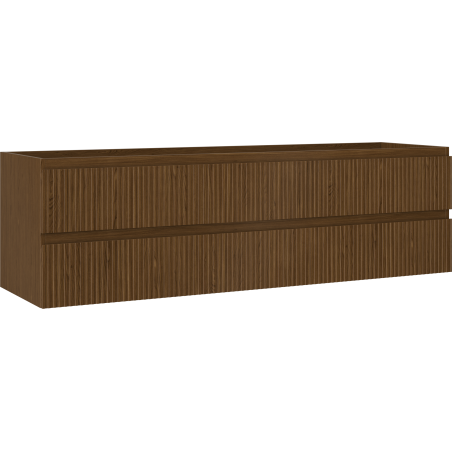 Mexen Rivel meuble de salle de bain sous-lavabo 160 cm, 2 tiroirs, rainuré, noyer - 91A20-16047-2-BFF86