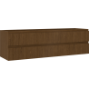 Mexen Rivel meuble de salle de bain sous-lavabo 160 cm, 2 tiroirs, rainuré, noyer - 91A20-16047-2-BFF86