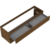 Mexen Rivel meuble de salle de bain sous-lavabo 160 cm, 2 tiroirs, rainuré, noyer - 91A20-16047-2-BFF86