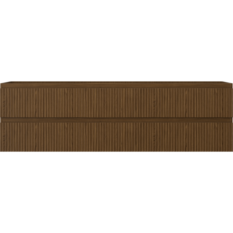 Mexen Rivel meuble de salle de bain sous-vasque 160 cm, 2 tiroirs, rainuré, noyer - 91A20-16047-2-BFF86