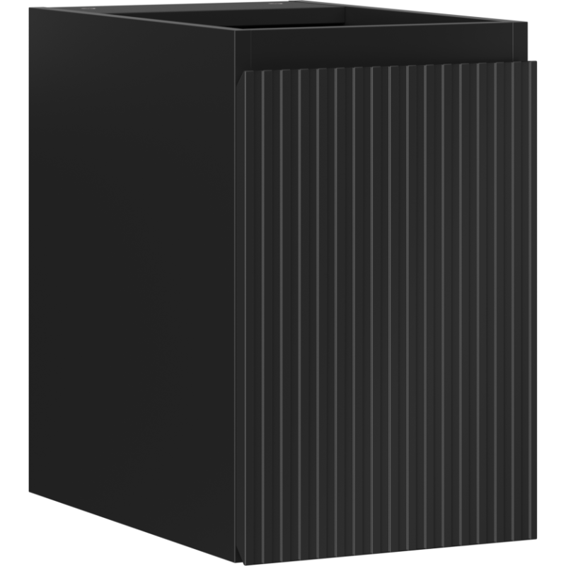 Mexen Rivel meuble de salle de bains sous-lavabo 30 cm, 1 porte, rainuré, noir mat - 91A21-03047-1-BF71