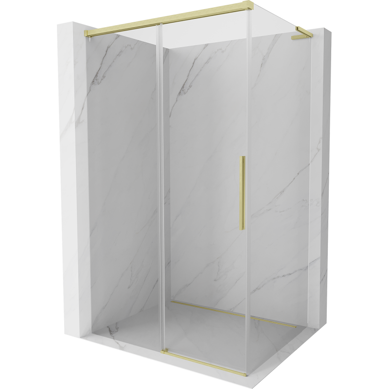 Mexen Rox L cabine de douche coulissante 100 x 70 cm, transparent, or brossé - 8C2L-100-070-55-00