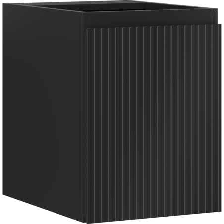 Mexen Rivel meuble de salle de bains sous-vasque 35 cm, 1 porte, rainuré, noir mat - 91A21-03547-1-BF71