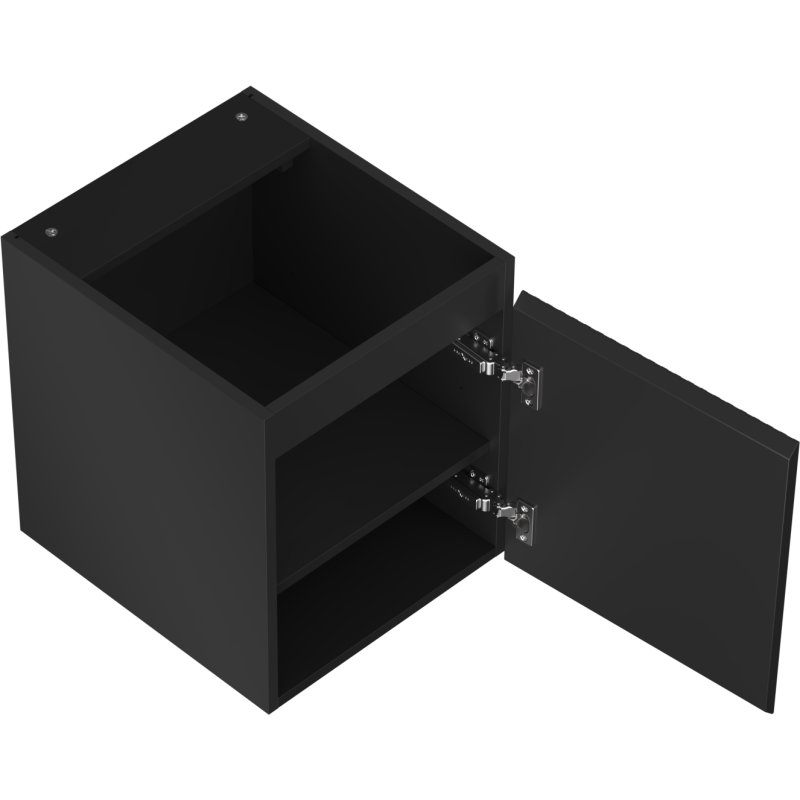 Mexen Rivel meuble de salle de bain sous-lavabo 40 cm, 1 porte, rainuré, noir mat - 91A21-04047-1-BF71