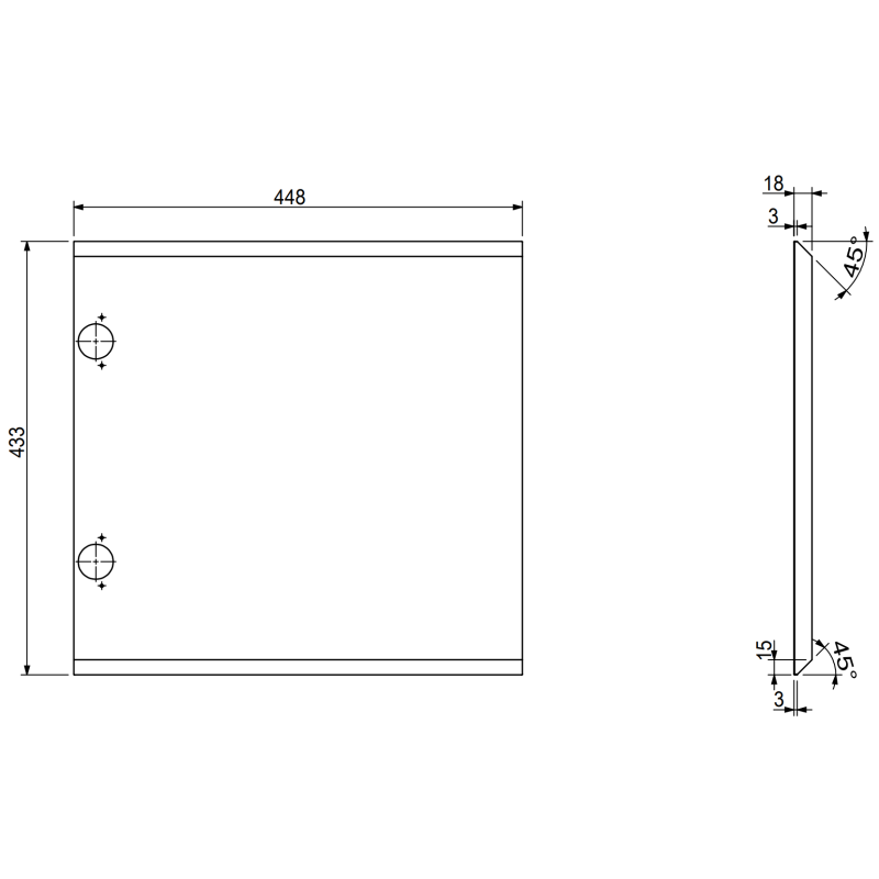 Mexen Rivel meuble de salle de bains sous-lavabo 45 cm, 1 porte, rainuré, chêne - 91A21-04547-1-BF81