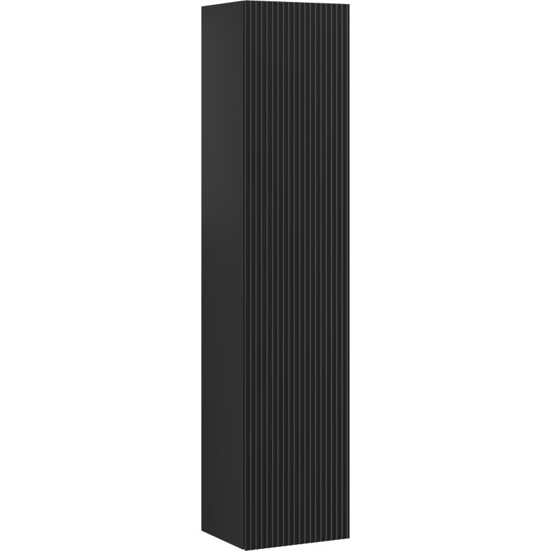 Mexen Rivel colonne de salle de bain 35 cm, 1 porte, rainurée, noir mat - 91A21-03016-1-BF71