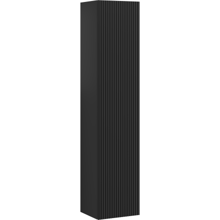 Mexen Rivel colonne de salle de bain 35 cm, 1 porte, cannelée, noir mat - 91A21-03016-1-BF71