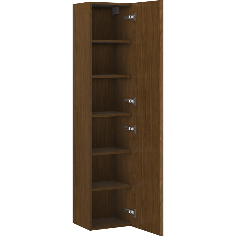 Mexen Rivel colonne de salle de bain 35 cm, 1 porte, rainurée, noyer - 91A21-03016-1-BF86