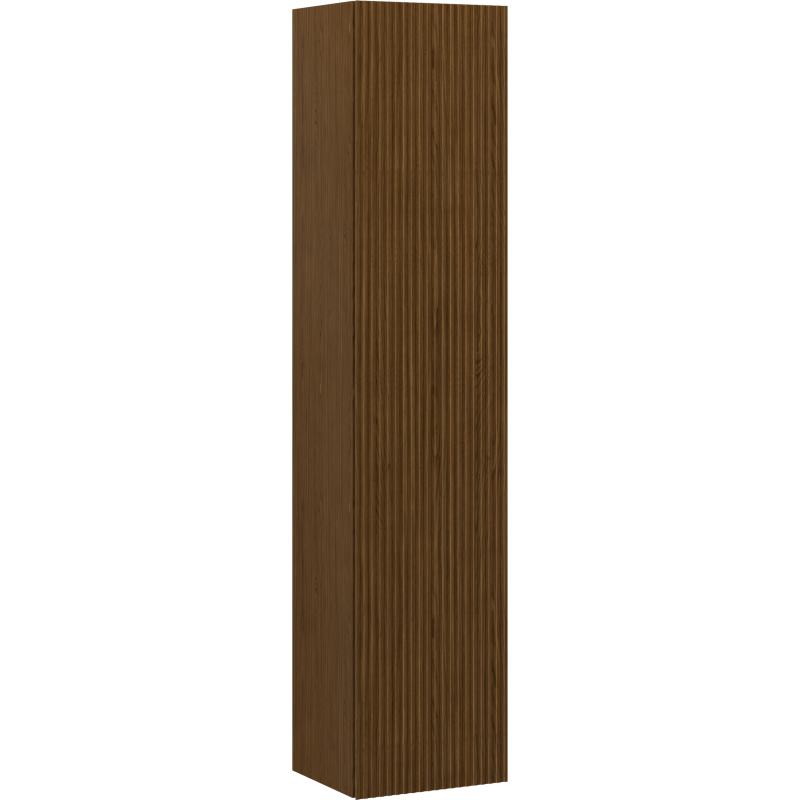 Mexen Rivel colonne de salle de bain 35 cm, 1 porte, rainurée, noyer - 91A21-03016-1-BF86