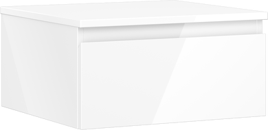Mexen Orio meuble de salle de bain sous-lavabo 50 cm avec plan de travail, 1 tiroir, blanc brillant - 91A10-05023-1-BFC00
