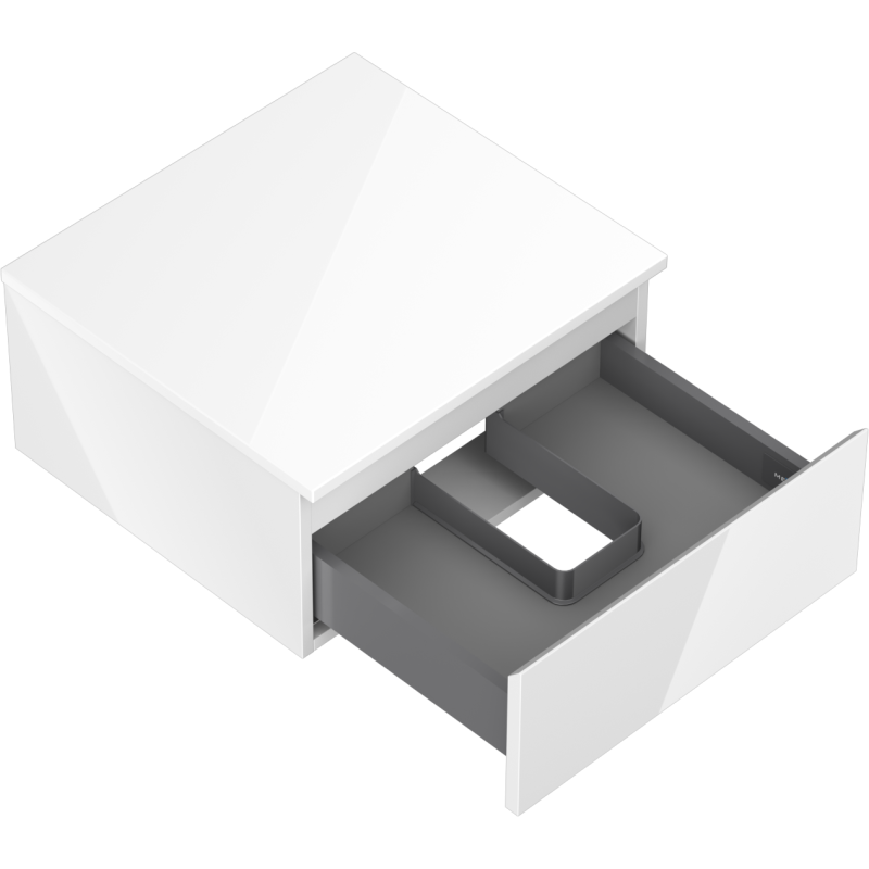 Mexen Orio meuble de salle de bains sous lavabo 50 cm avec plateau, 1 tiroir, blanc brillant - 91A10-05023-1-BFC00