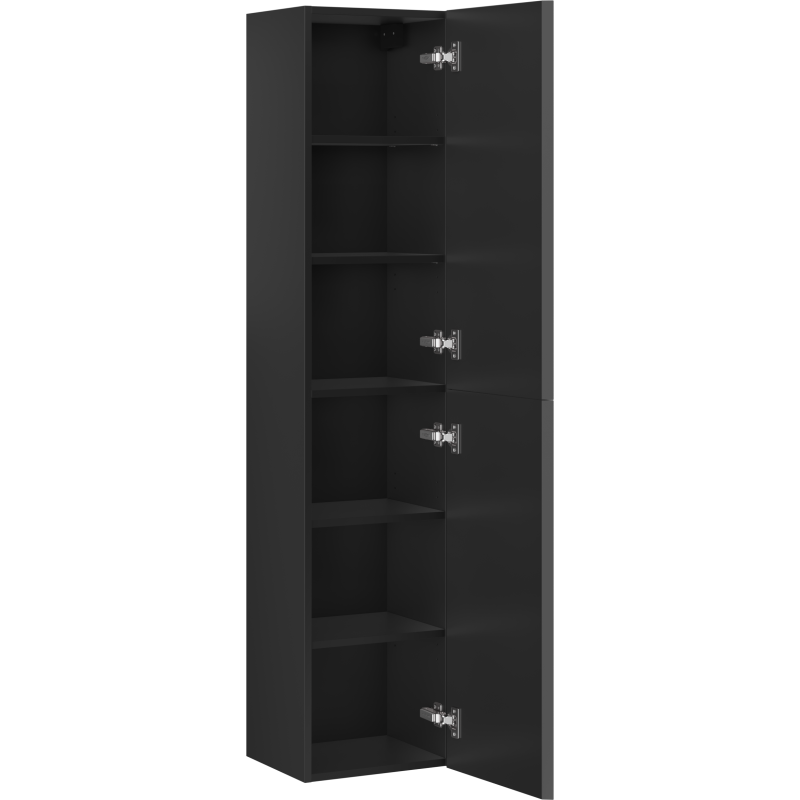 Mexen Rivel colonne de salle de bain 35 cm, 2 portes, rainuré, noir mat - 91A21-03016-2-BF71