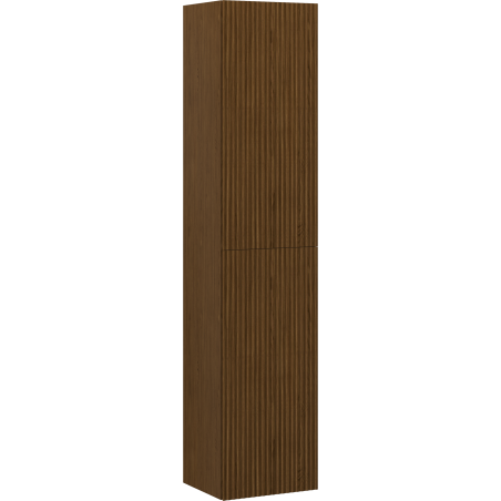 Mexen Rivel colonne de salle de bain 35 cm, 2 portes, rainurée, noyer - 91A21-03016-2-BF86