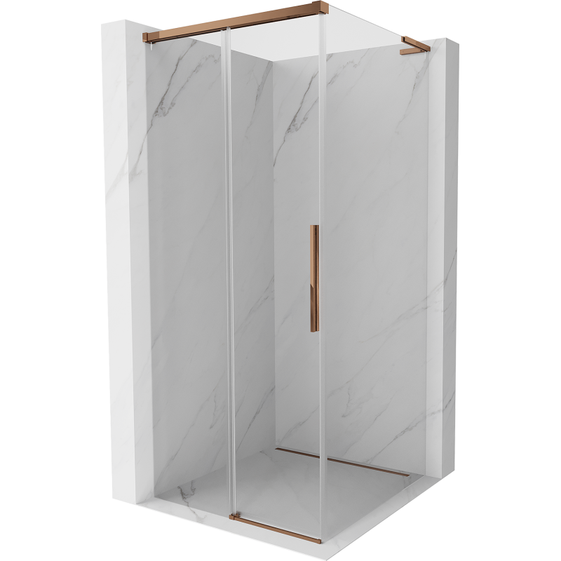 Mexen Rox L cabine de douche coulissante 95 x 95 cm, transparent, or rose - 8C2L-095-095-60-00