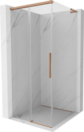 Mexen Rox L cabine de douche coulissante 90 x 90 cm, transparent, cuivre brossé - 8C2L-090-090-65-00