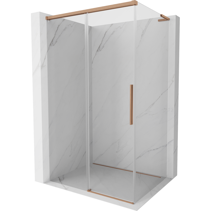 Mexen Rox L cabine de douche coulissante 105 x 120 cm, transparent, cuivre brossé - 8C2L-105-120-65-00