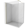 Mexen Kioto paroi de douche Walk-in 140 x 200 cm, transparent 8 mm, or - 800-140-101-50-00