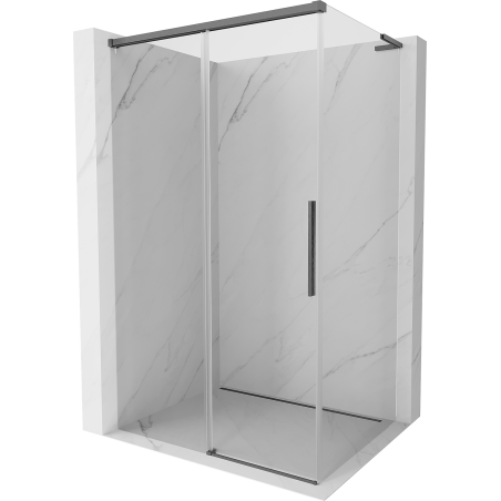 Mexen Rox L cabine de douche coulissante 115 x 120 cm, transparent, gris arme brossé - 8C2L-115-120-66-00
