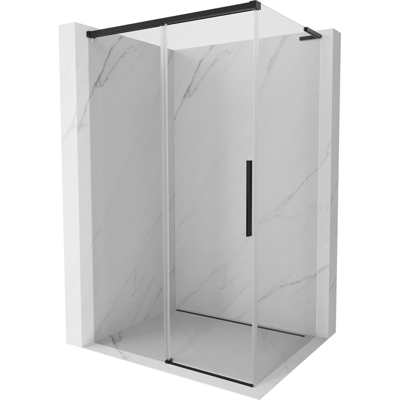Mexen Rox L cabine de douche coulissante 90 x 75 cm, transparent, noire - 8C2L-090-075-70-00